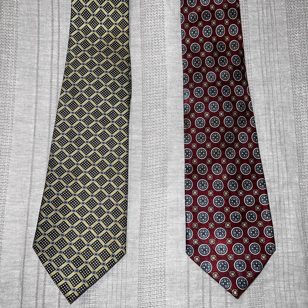 2 Menโs Silk Ties by Pagliano Milan NY & Naboth